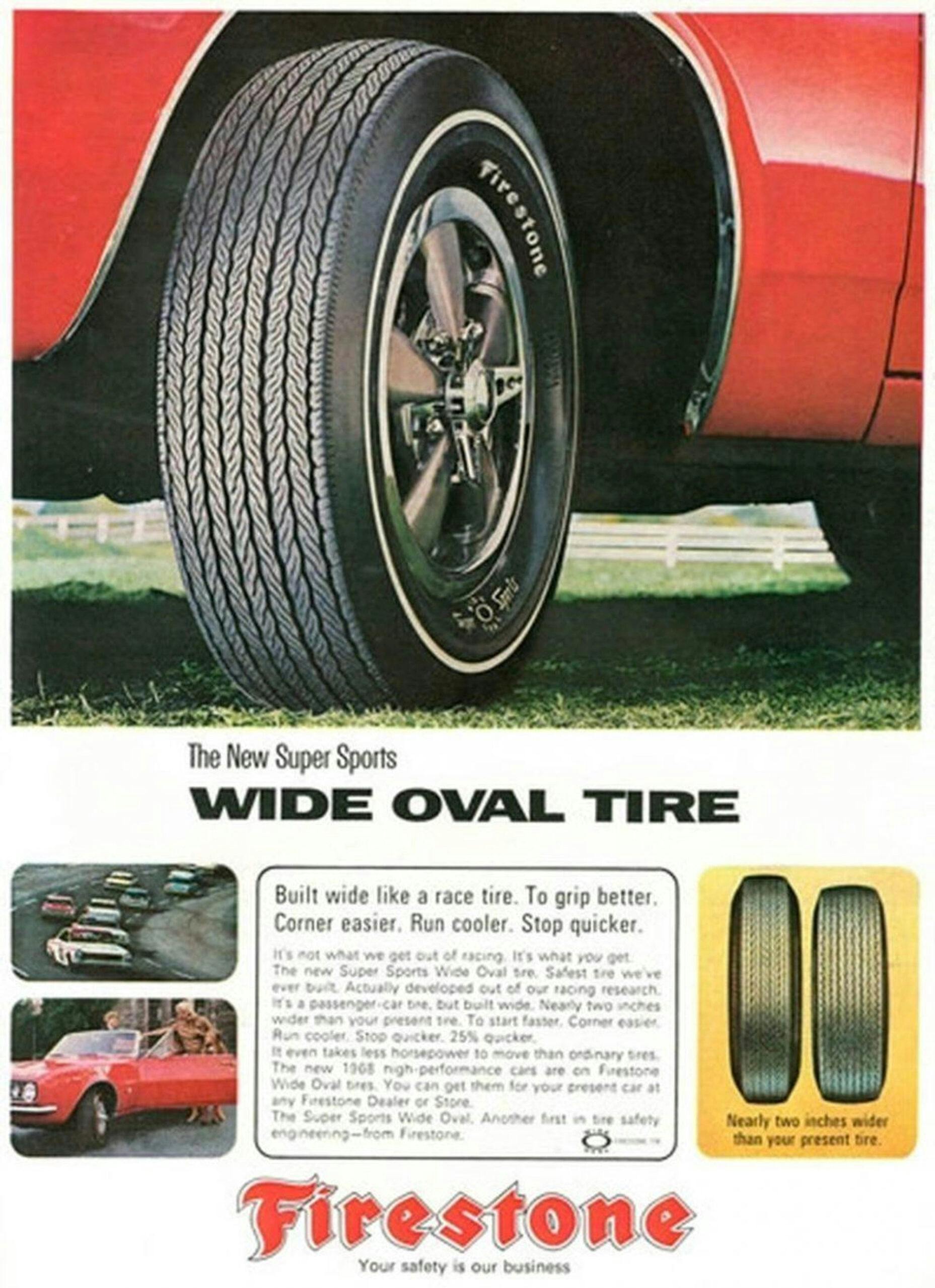 Firestone Wide Oval Tire ad