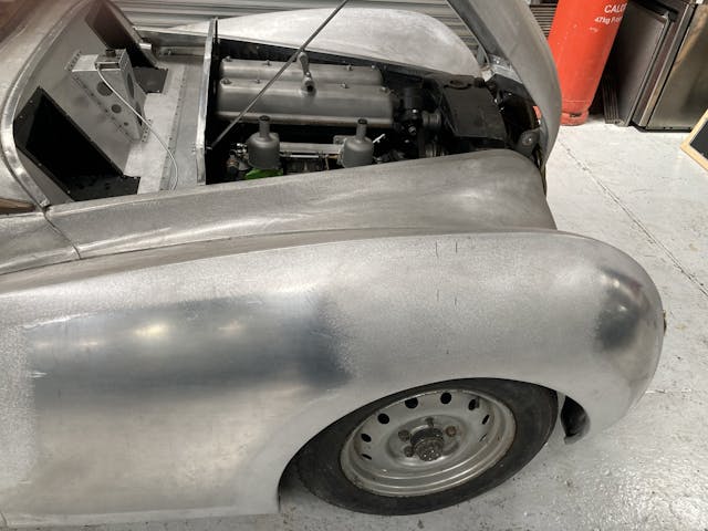 1946 Healey prototype nose engine bay