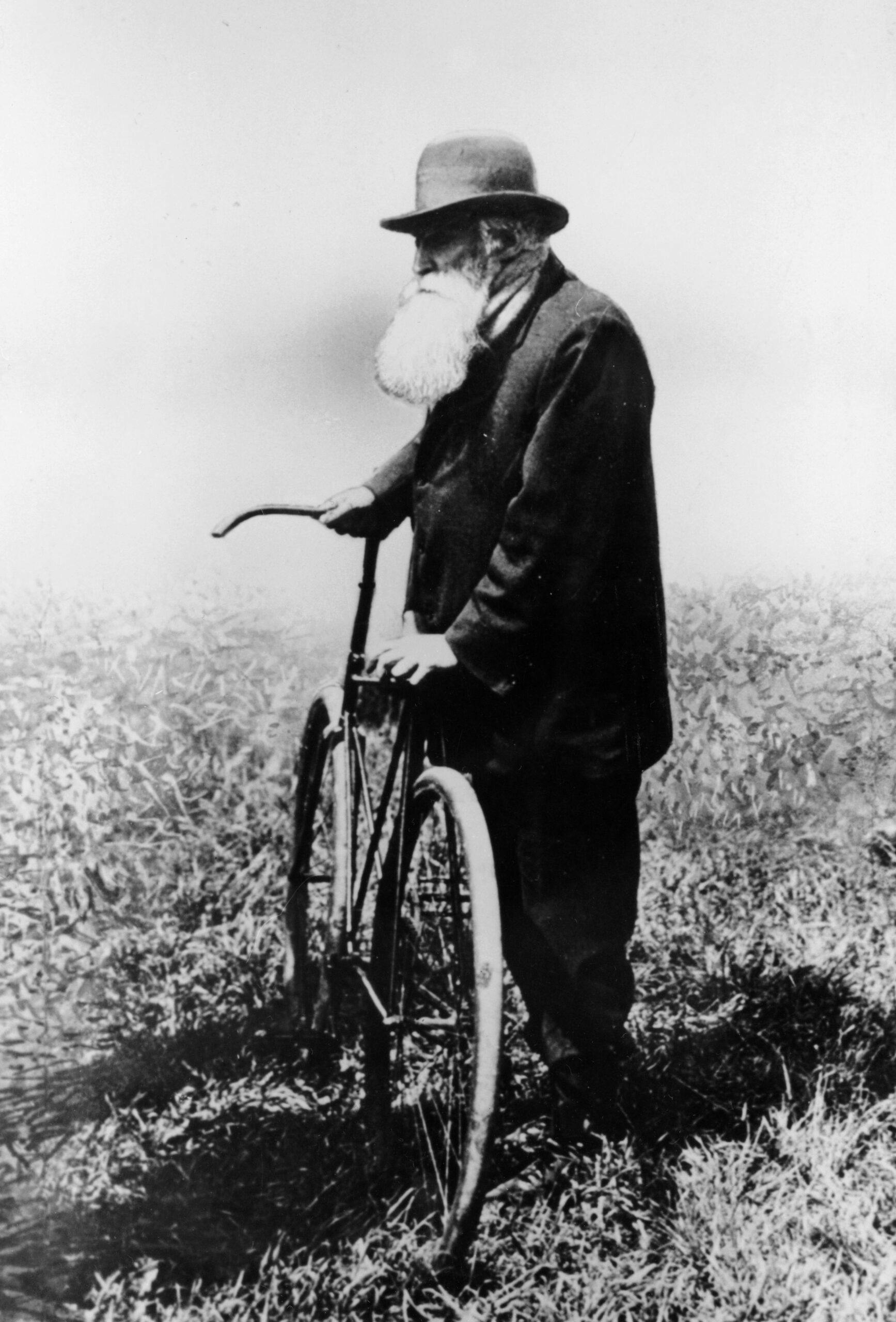 John Boyd Dunlop with bicycle, July 1918.