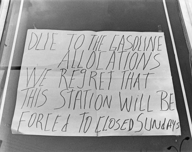 gas shortage handwritten sign opec fuel crisis