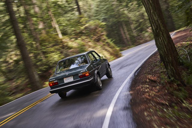 1982 Volkswagen Jetta Mk1 rear three quarter motion
