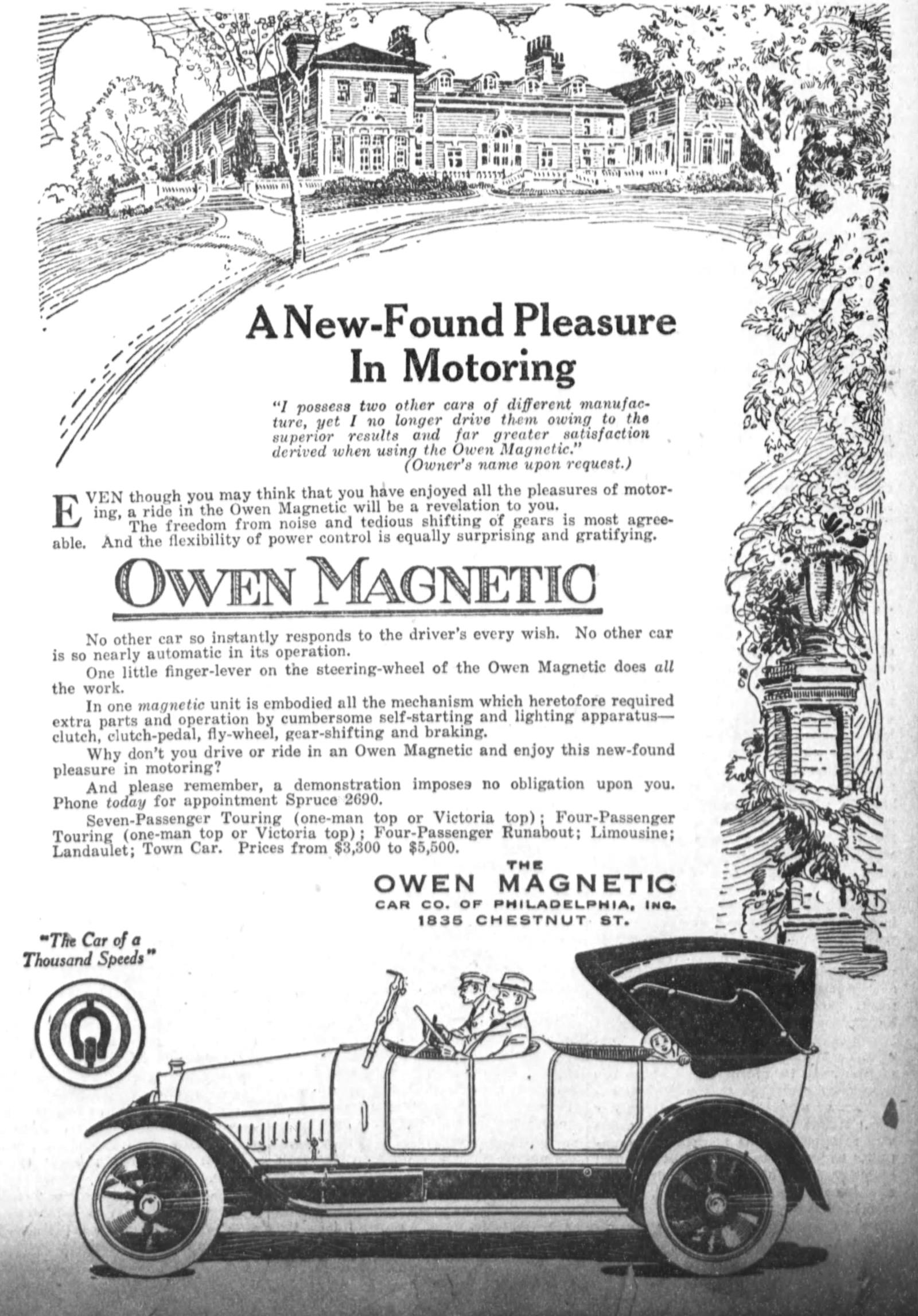 Owen Magnetic car ad