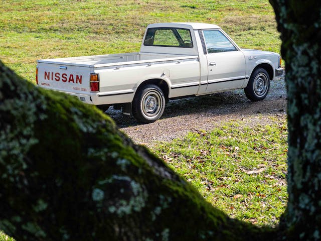 1983 Nissan 720 pickup rear 3/4 tree