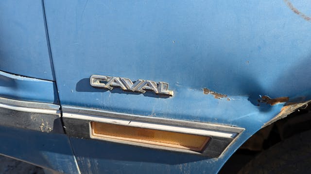 1984 Chevrolet Cavalier Sedan badge damage