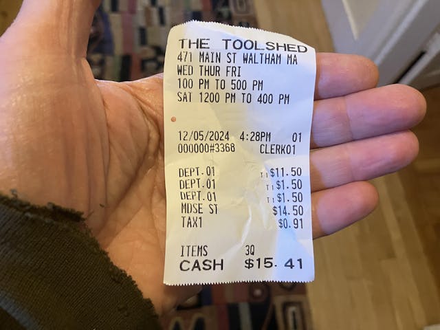 wheel repair receipt