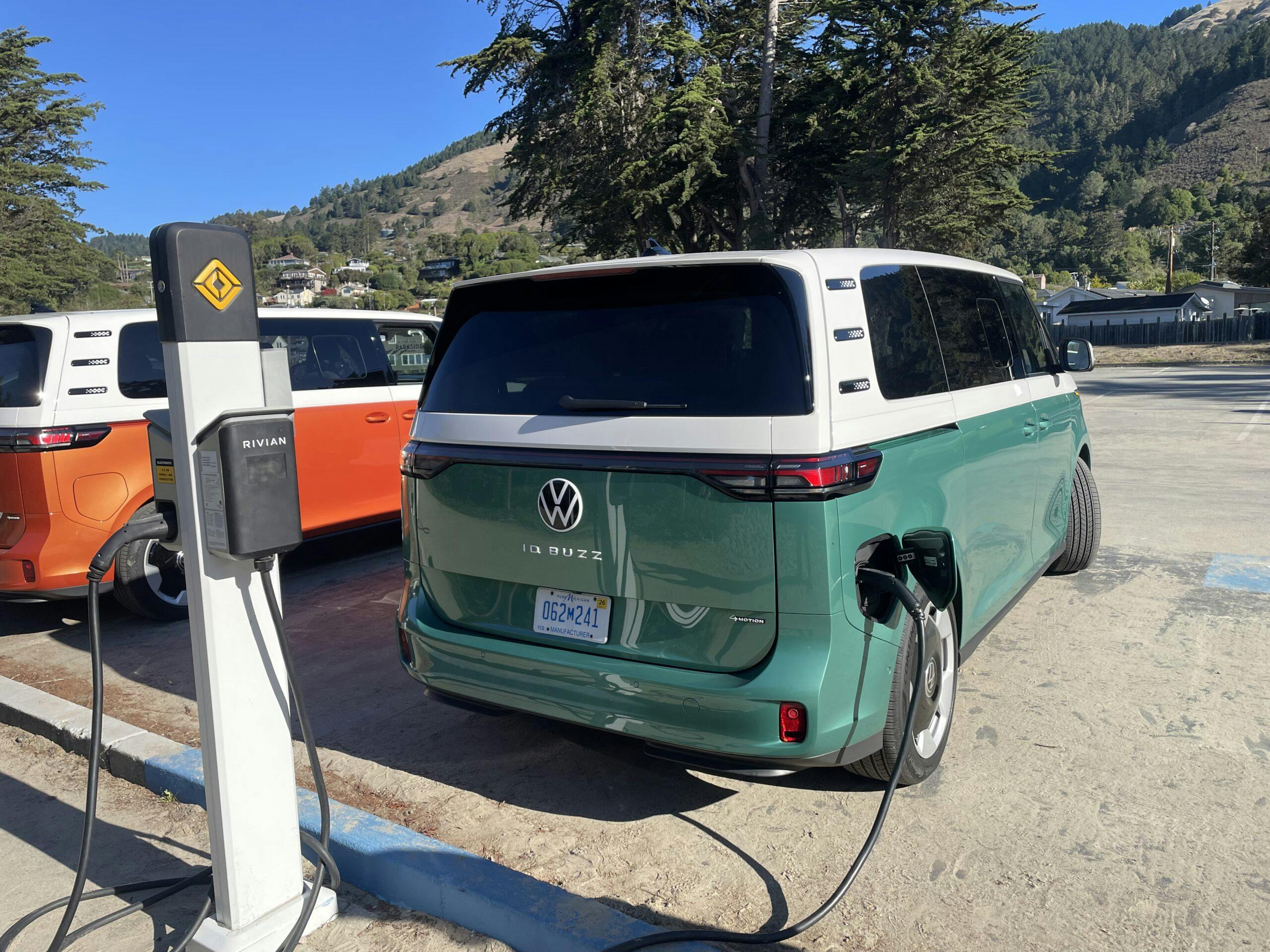 VW ID Buzz charging on rivian system