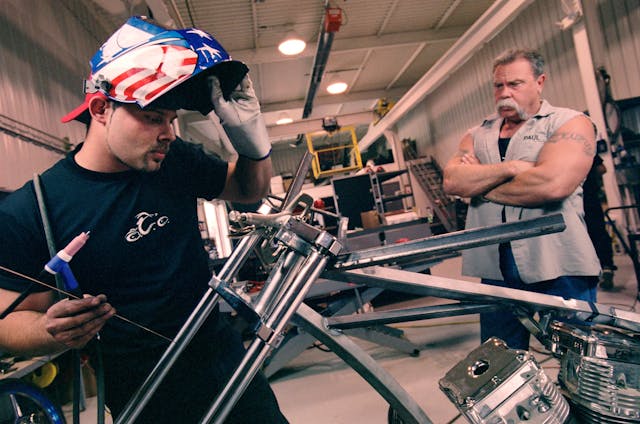 Paul Jr and Sr Teutul American Choppers still