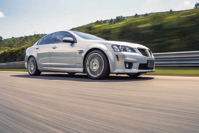 Pontiac G8 GXP front three quarter blur action