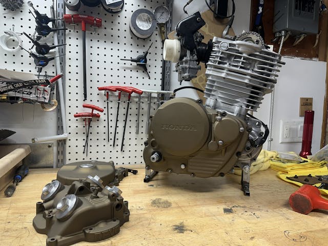 Honda Xr600R in assembly