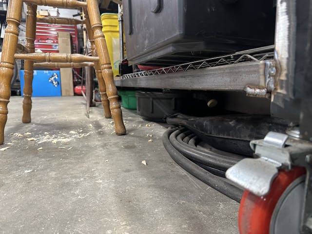 toe kick on workbench
