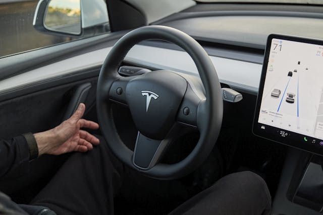 Tesla Model Y With Level 2 Autopilot Feature In Action