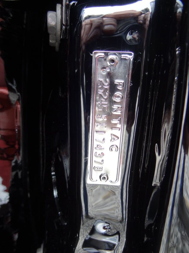 1965 Pontiac Safari Wagon data plate
