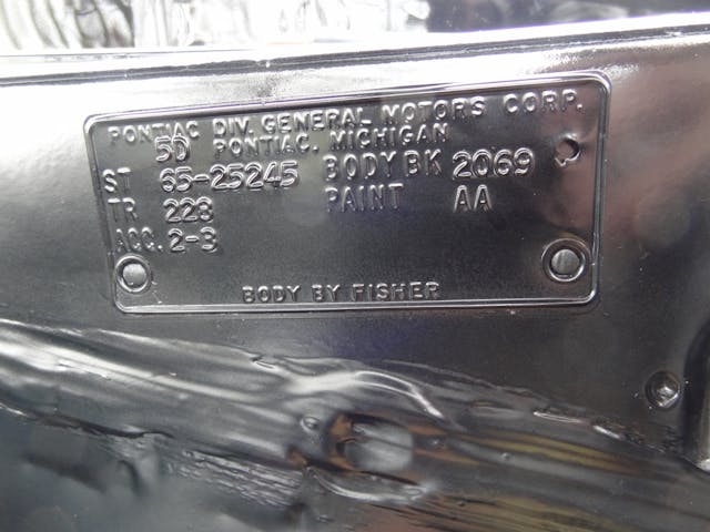1965 Pontiac Safari Wagon data plate