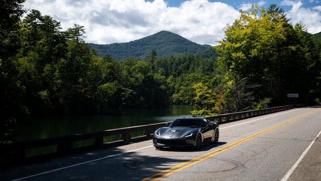 Cherohala Skyway 2025 Hagerty Road of the Year 2017 Chevrolet Corvette front three quarter