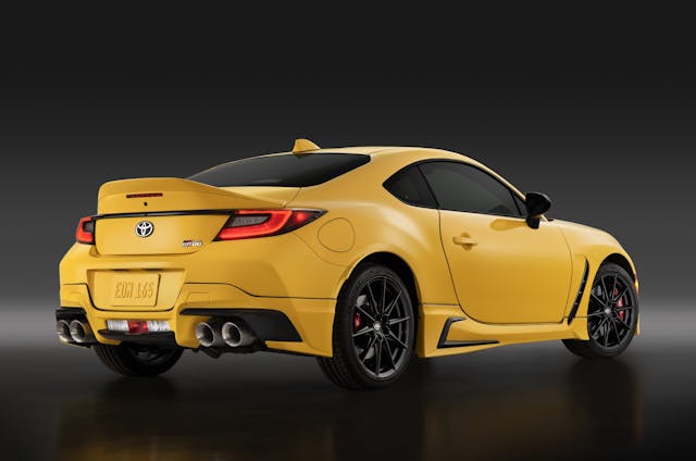 2026 Toyota GR86 Yuzu Edition exterior rear three quarter passenger side