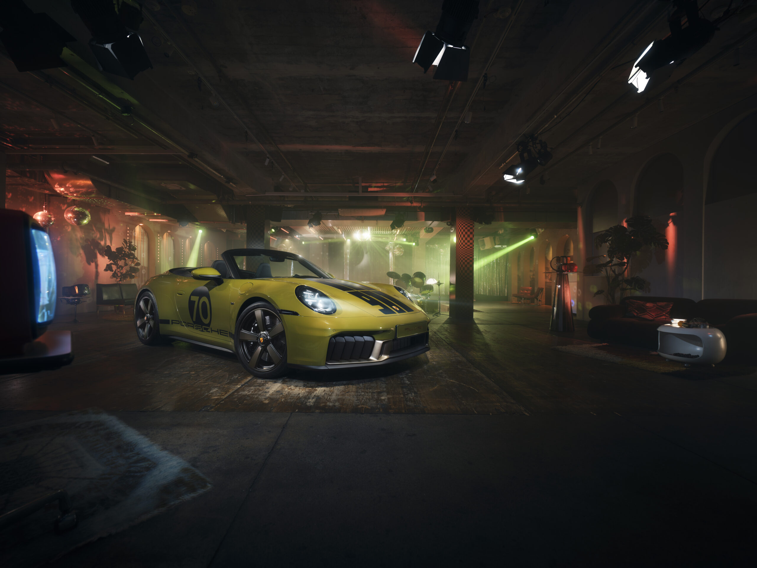 The 911 Spirit 70 Is a Green and Gold Homage to Disco-Era Porsches