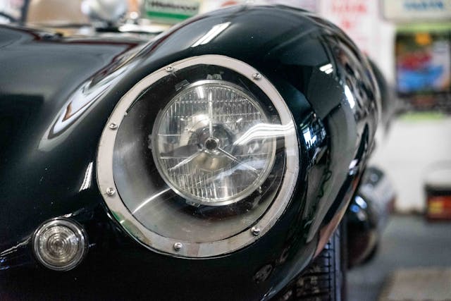 Jaguar D-Type headlight closeup