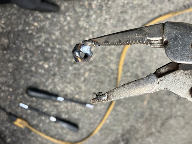 vice grips nut weld