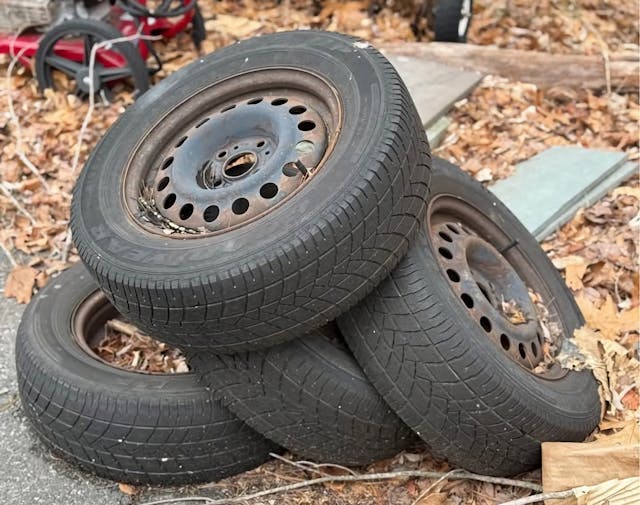 pile of used tires
