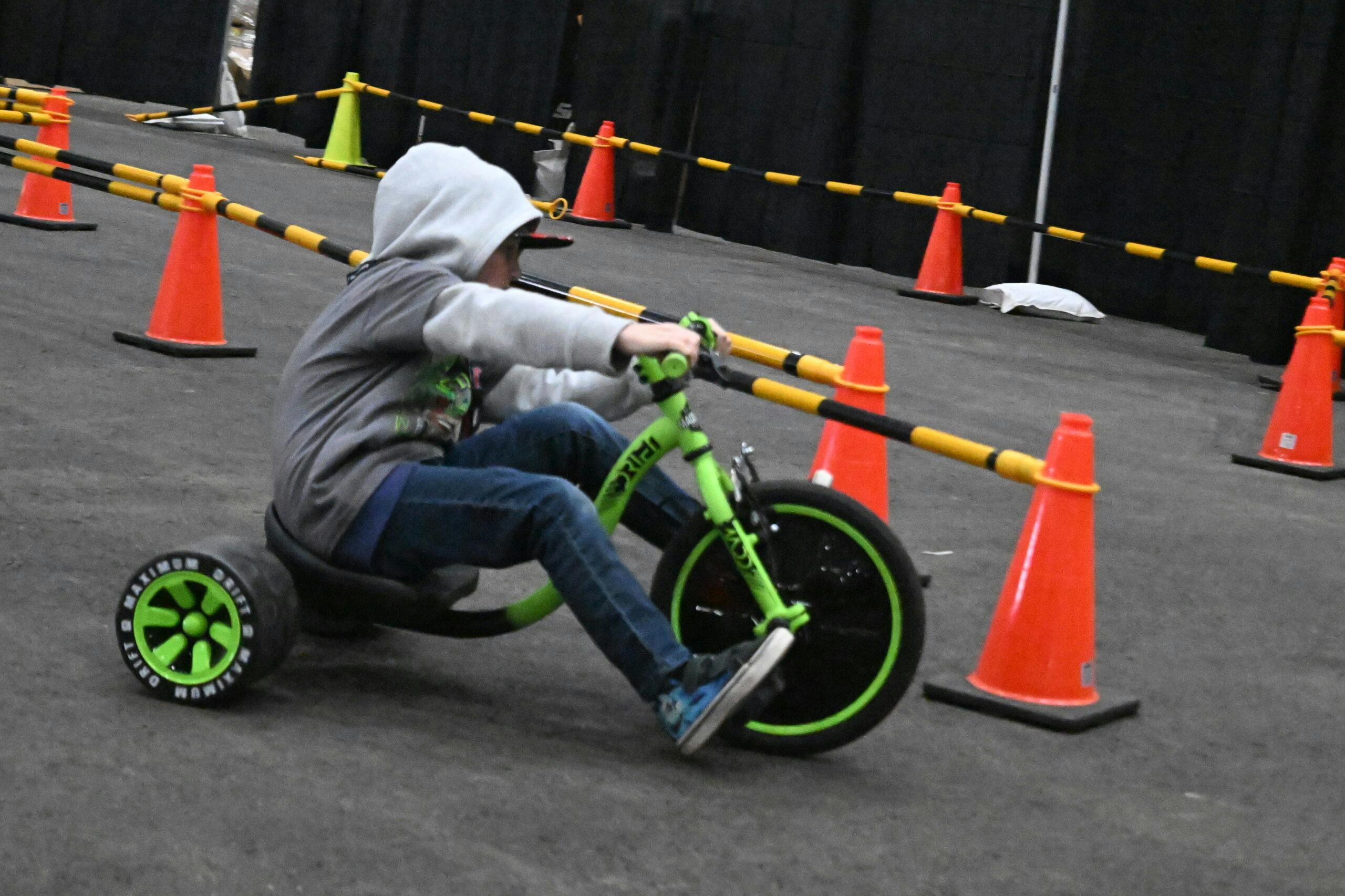 Goodguys hot rod custom show kid bike wheeling