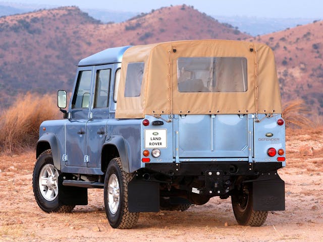 LR Defender 110 rear three quarter