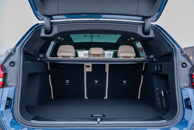 2025 BMW X3 30 xDrive interior rear cargo area seats up