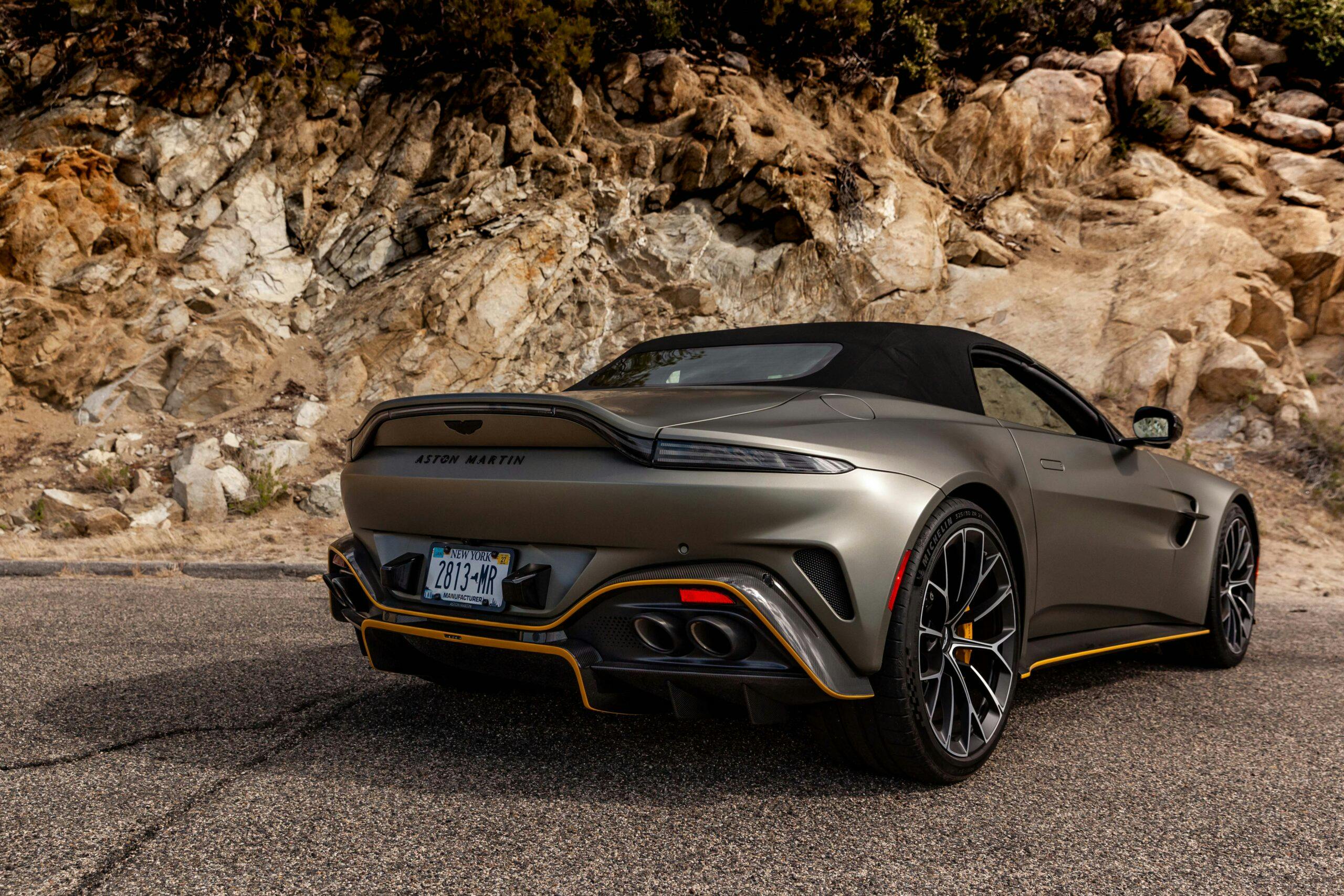 2026-Aston-Martin-Vantage-Roadster-Satin-Titanium-Grey rear three quarter