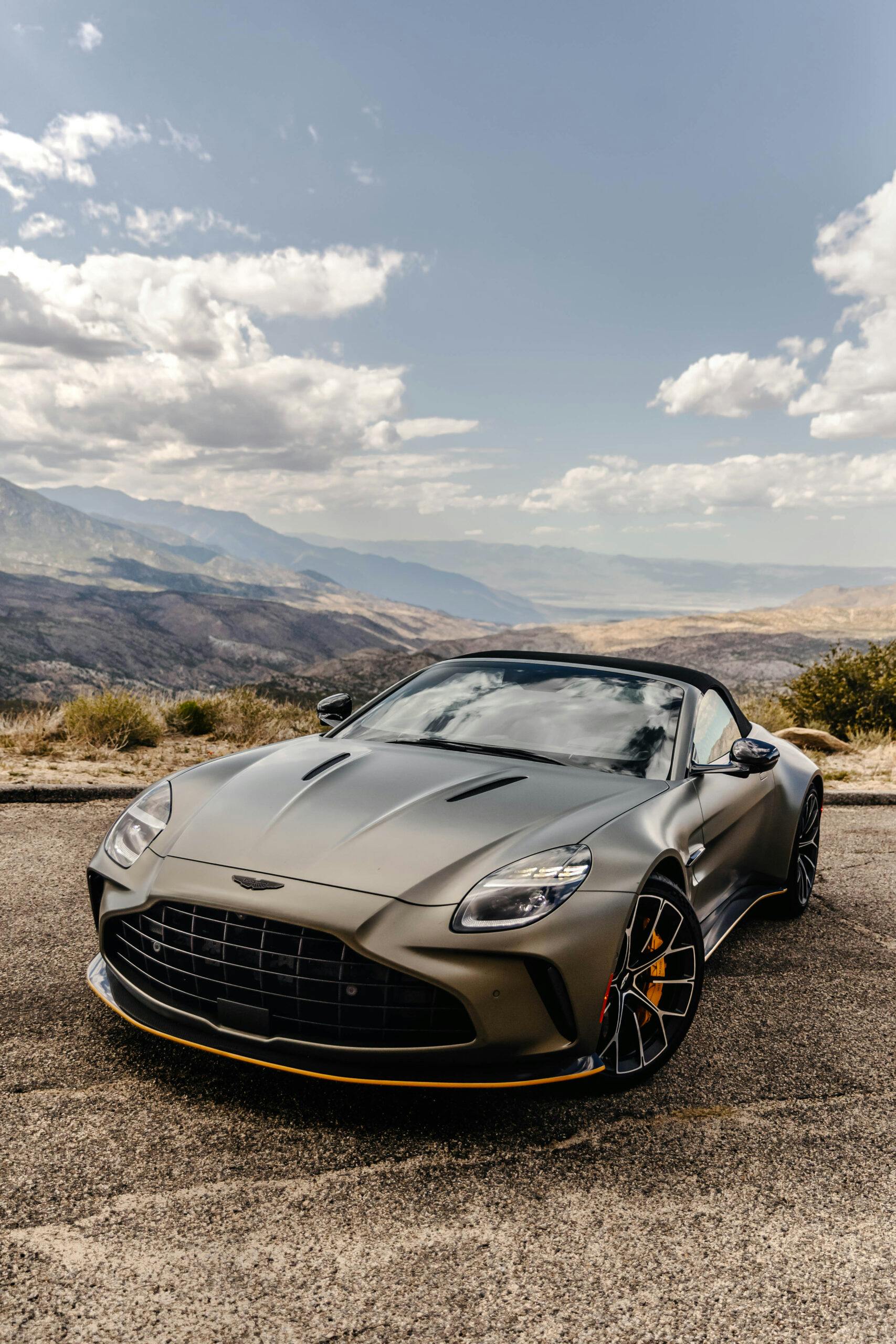 2026-Aston-Martin-Vantage-Roadster-Satin-Titanium-Grey front three quarter vertical