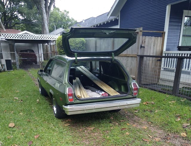 1974 Chevrolet Vega Panel hatch open