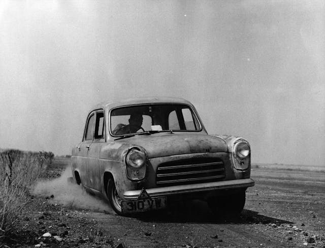 1953 Ford Prefect cornering