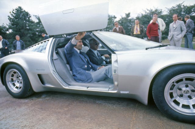 Gib Hufstader and Zora Arkus-Duntov in the 1973 Chevrolet Corvette 4-Rotor Concept