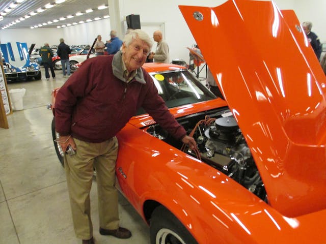 Gib with the Long Lead Corvette (Tribute Car) at a National Corvette Restorer Society chapter meeting in Napoleon, Ohio on Saturday November 9, 2013