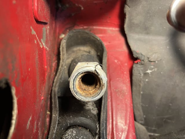 BMW E30 325i hose valve corrosion