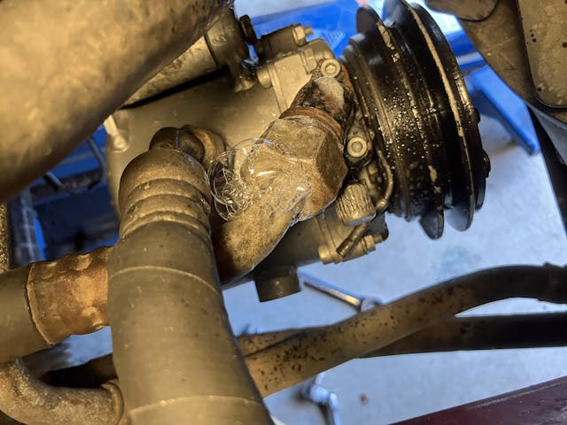 BMW E30 325i AC system leak bubbles