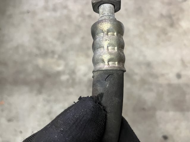 BMW E30 325i old AC line damage