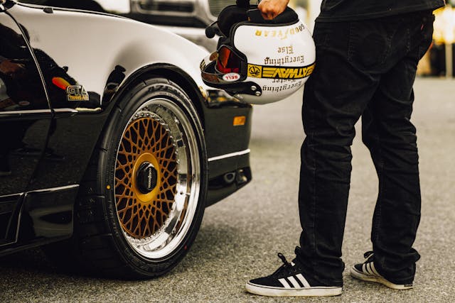 Hertel Trans Am GTA track car helmet and wheels