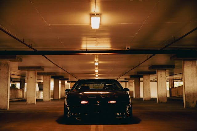Hertel Trans Am GTA track car front parking garage