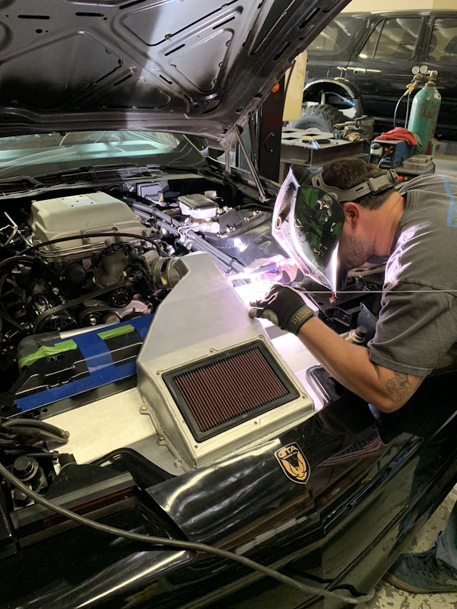 Hertel Trans Am GTA track car engine bay welding