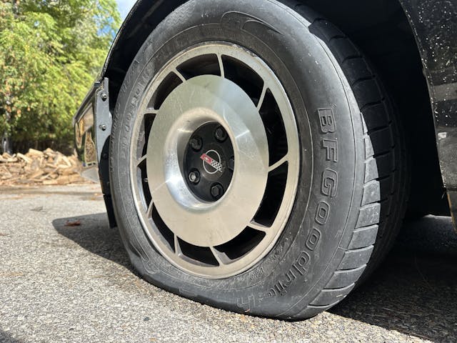 Flat front tire 1985 Corvette