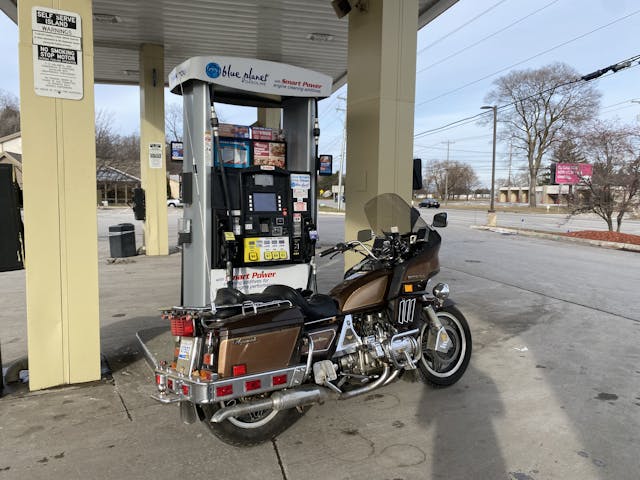 Goldwing at gas pump