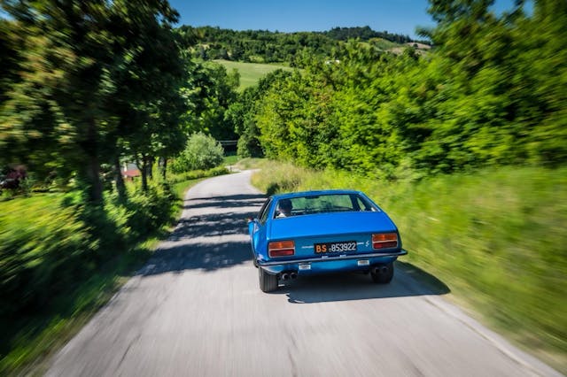Lamborghini Jarama driving rear