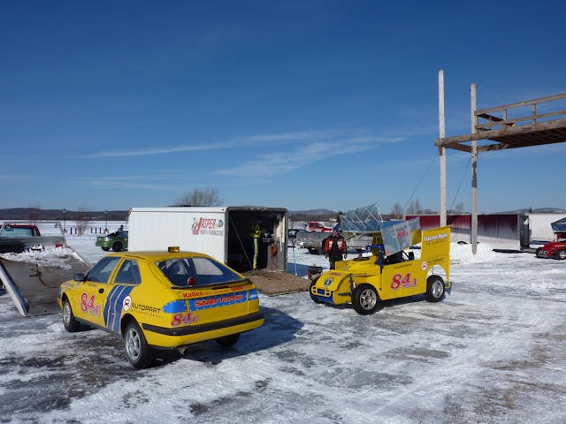ice racing saabs at tupper lake