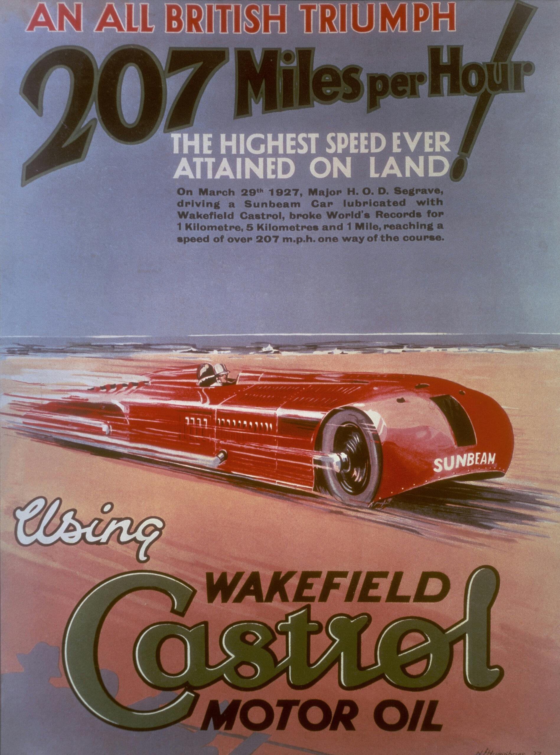 1927 Sunbeam 1000hp poster ad