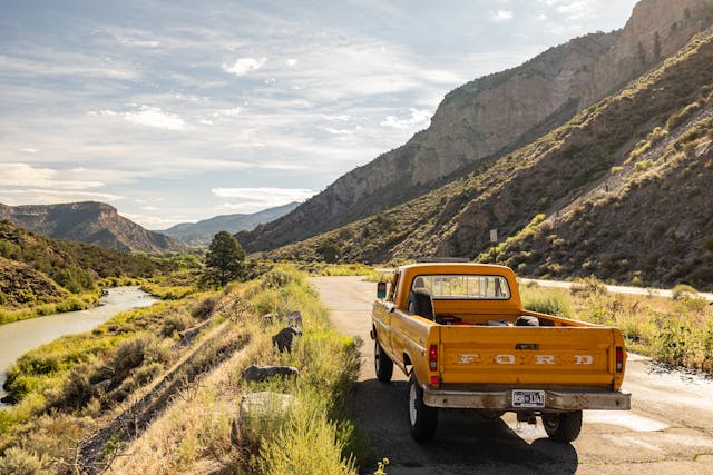 1971 Ford Pickup rear three quarter Roadtrip Bowman father son
