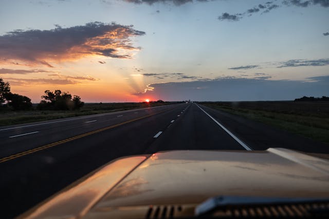1971 Ford Pickup sunrise Roadtrip Bowman father son