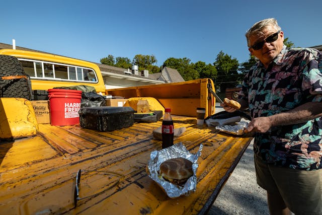 1971 Ford Pickup burgers Roadtrip Bowman father son