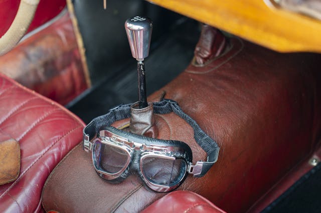 1960 Morgan Plus-4 interior shifter goggles