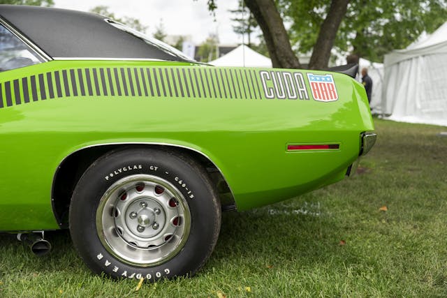 1970 Plymouth AAR Cuda rear quarter side view
