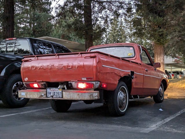 1975 Datsun 620 rear 3/4