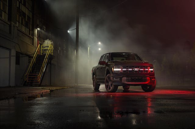 2025 Ford F-150 Lobo exterior front end low light angle